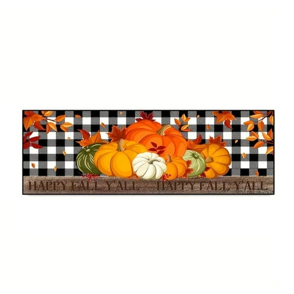 Qocolhg Fall Kitchen Rugs Farmhouse Kitchen Floor Mats Non Slip Waterproof Comfort Standing Mats for Kitchen Office Thanksgiving Harvest 15.7*47in