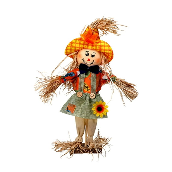 Qocolhg Fall Scarecrow Decorations, Fall Scarecrow for Autumn, 13.8 Inch Outdoor Harvest Decoration for Thanksgiving Christmas Decor, Indoor Outdoor Fall Harvest Decoration for Porch Yard