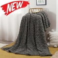thumbnail image 1 of Qocolhg Flannel Throw Blanket for Couch - Super Soft & Warm Fluffy Blanket, Decorative and Giftable Striped Blankets for Women, Men, Lightweight Sofa Bed Blanket All Season Use (Gray, 70x100cm), 1 of 4