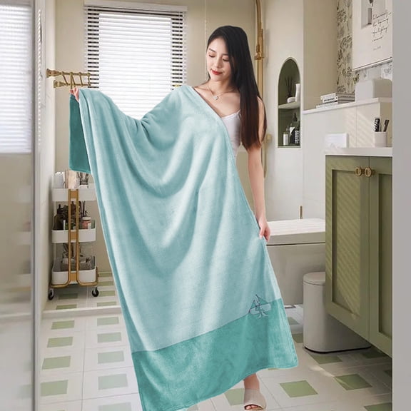 Qocolhg Fleece Oversized Bath Towel on Clearance, Ultra Soft Highly Absorbant Compact Quickdry & Lightweight Large Bath Towels for Bathroom Gym Travel Camp Pool, Lighter Weight, Blue