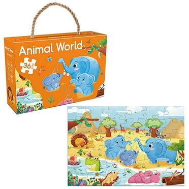 Qocolhg Floor Puzzle Puzzle Toys for Kids Animal World Dinosaur Jigsaw Puzzles 36-Piece Ages 3-6, Preschool Learning Development Toys Large Floor Puzzle for Toddlers&Kids Ages 4-8 Years Old