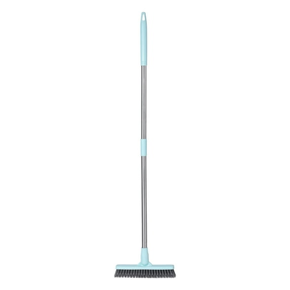 Qocolhg Floor Scrub Brush Bathroom Long Handle Bathtub Push Broom Shower Tile Grout Scrubber Rotatable Indoor Kitchen Crevice Cleaning Brush for Hard to Reach Areas - Light Blue 35.4inch, Green