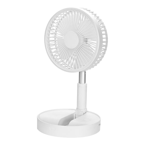 Qocolhg Foldable Small Table Fan, Battery Operated Fan, Portable Rechargeable USB Floor Desk Fan with Adjustable Height, Multiple Speed Settings Pedestal Fan for Home Bedroom Camping Travel,White