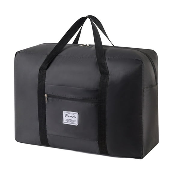 Qocolhg Foldable Travel Duffel Bags For Sport & Holiday Lightweight Travel Essentials Large Capacity Tote Shoulder Bag with Zipper for Women & Men, Waterproof Luggage Bag, Heavy Duty Moving Bag,Black