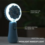Qocolhg Handheld Mini Fan USB Rechargeable Portable Fan Portable Air Conditioners Hand Held Fan Small Fan With Light for Bedroom /Travel/Sports/Outdoors, Portable Fan Gifts for Women Men