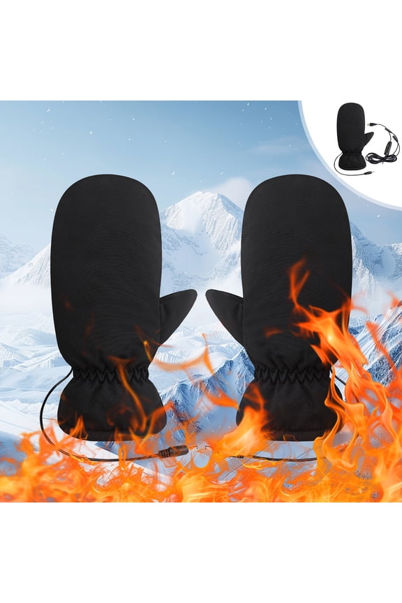 Qocolhg Heated Mittens for Women Men Rechargeable, 3 Heated Level Electric Winter Gloves Waterproof Heating Gloves Hot Hands Hand Warmers Warm Thermal Cold Weather Heated Gloves for Cold Weather