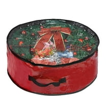 Qocolhg Heavy Duty Wreath Storage Bag 24/30/36 Inch,Christmas Wreath Storage Container Red,Waterproof Plastic Material Wreath Holder Storage,Holds All Wreaths for Year Round Christmas Storage
