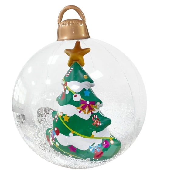 Qocolhg Inflatable Christmas Ornaments PVC Ball, 24 inch Large Christmas Inflatables Decorations Outdoor Ball Inflatable Ornaments for Outdoor Holiday Home Christmas Yard Decorations