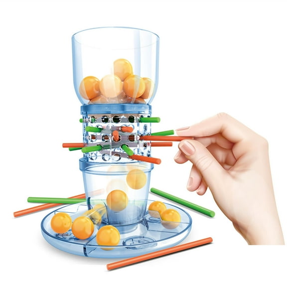 Qocolhg Kids Fun Game Toy, Family Fame for Children and Adults, Don't Let The Marbles Fall, Pull The Stick and Don't Let The Beads Fall Board Game, Suitable for 2-4 Players