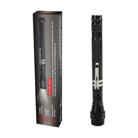 Qocolhg LED Magnetic Pickup Tool Gifts for Men with Flashlight Function, Flexible Magnet Up to 22" for Hard to Reach Items, Stocking Stuffers for Birthday Gift for Dad Father Grandpa Husband Car Guy