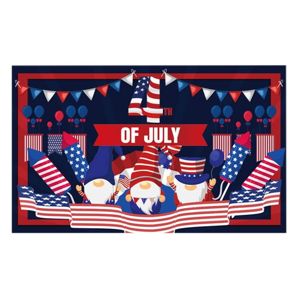Qocolhg Large 4th of July Banner Decorations 72" x 44" Backdrop Happy 4th of July Independence Day Firework Balloons Party Supplies Photography Background for Indoor Outdoor Garden,Yard,Home Decor