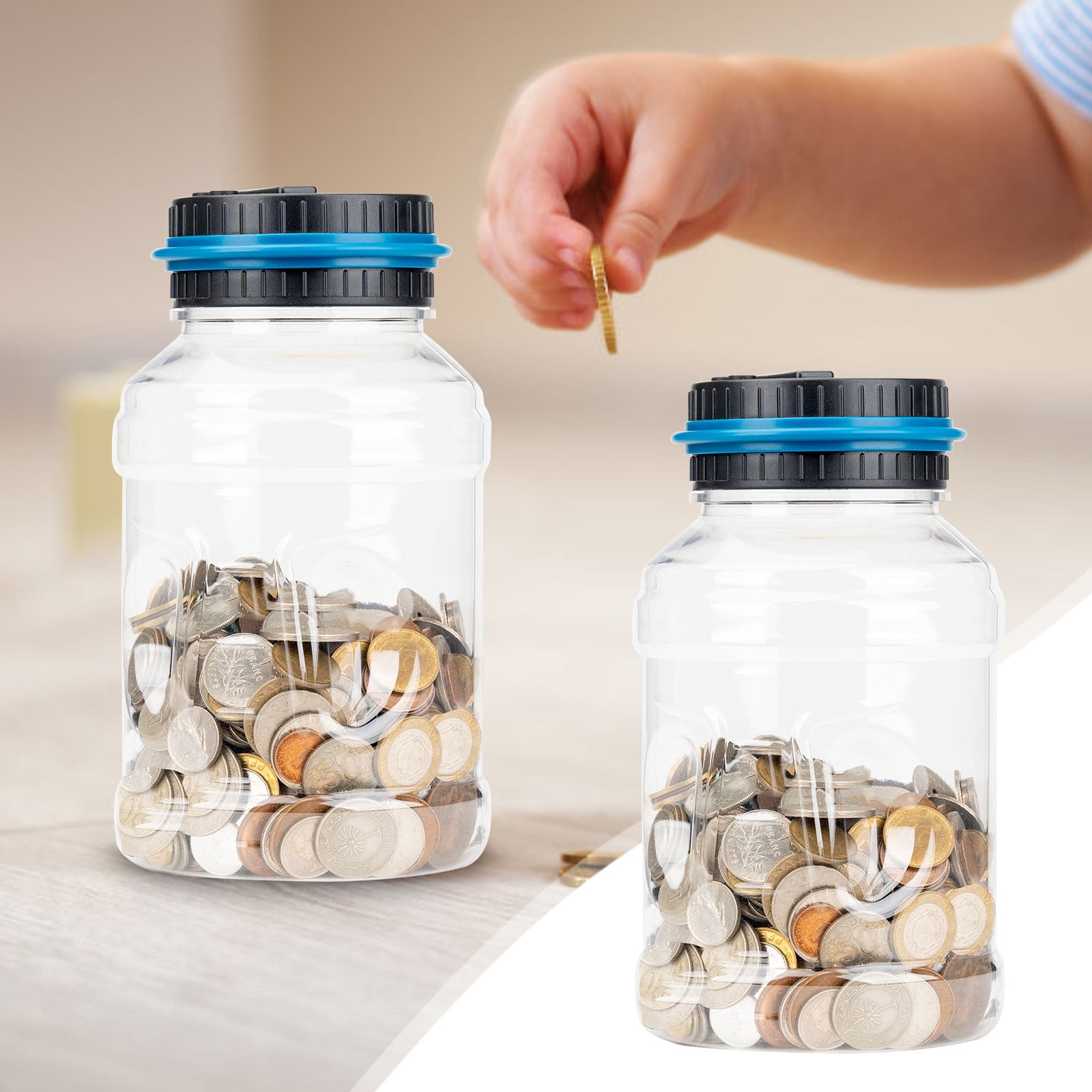 Digital Coin Counting Piggy Bank – 1.8L Capacity, LCD Display, For All US Coins, Kids & Adults, Green