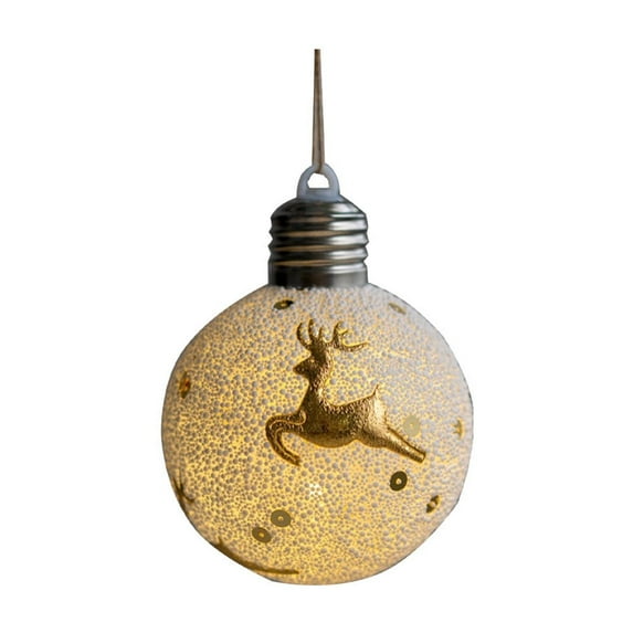 Qocolhg Light up Plastic Ornament Balls LED Christmas Lamp Bulb Ornaments Hanging Ornaments Ball Round Christmas Ornaments for Christmas Trees Wedding DIY Craft Decor Christmas Ornaments Clearance