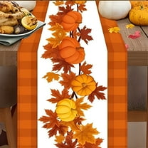 Qocolhg Maple Leaf Fall Table Runner for Thanksgiving Rustic Fall Table Cover Autumn Harvest Table Scarf Home Decorations Dining Table Home Party Decor, 16 x 69 Inches Thanksgiving Table Decor