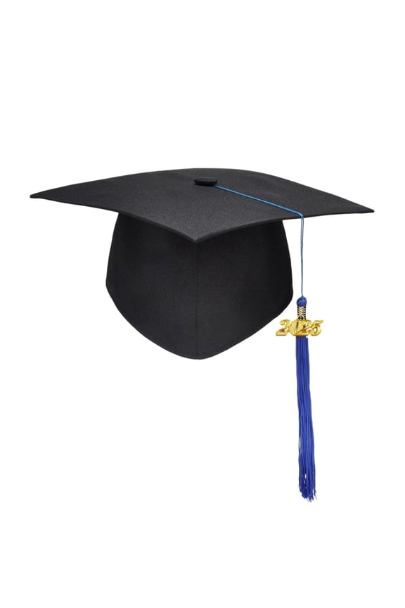 Qocolhg Matte Graduation Cap with Tassel 2025, Adjustable Black Graduation Hat, Sweat Absorbing Breathable Unisex Adult Graduation Cap for Men Women High School and College Ceremony