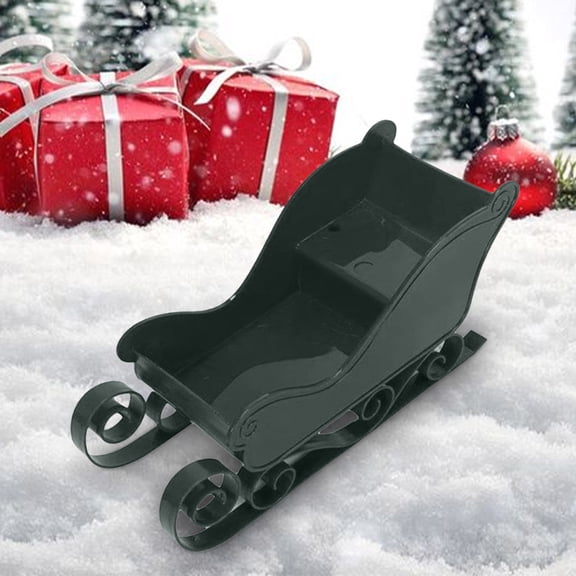 Qocolhg Mini Christmas Sleighs Decor Desktop Sleigh Ornament Plastic Santa Sleighs Pendant for Christmas Party Supply, Christmas Decorations Indoor Clearance