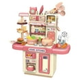 Qocolhg Mini Play Kitchen Set, Doll House Kit with Realistic Lights