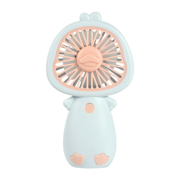 Qocolhg Mini Portable Fan, Small and Powerful, Cute Duck 3 Speed Personal Handheld Fan, Lightweight USB Rechargeable Fan for Makeup Stylish Girl Women Travel Indoor Outdoor, Blue, Clearance