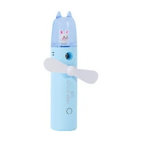 Qocolhg Mini Rechargeable Fan Mist Spray Compact Portable Cooler for Home Travel Handheld Compact Cooling Fans Small Fan for Girls Women Kids Outdoor Travel, Blue Rabbit, Summer Clearance