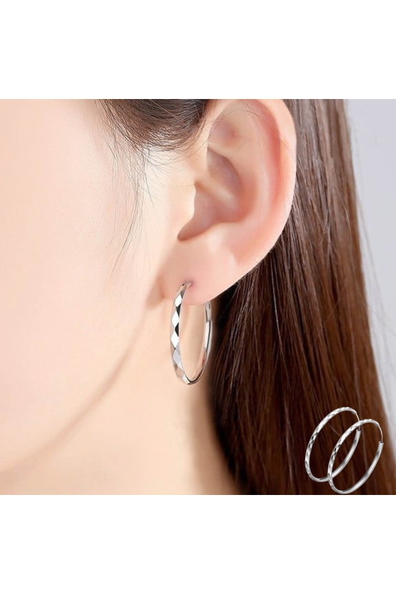 Mother's Day Valentine's Day Birthday Gift for Girlfriend Mother Wife DaughterSparkling Earrings Fashion Temperament Cool Ear Hoops Shiny Ear Buckle Fashion All-matching Earrings