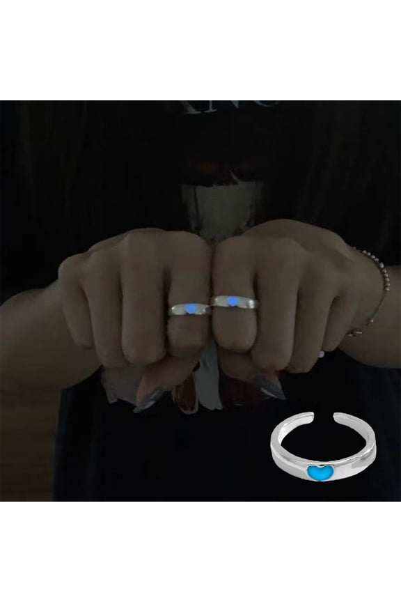 Mother's Day Valentine's Day Birthday Gift for Girlfriend MotherIn-the-dark Ring Couple Models Luminous Ring Live Adjustable Male And Female Pair Of Finger Ring To Send Girlfriend Gift
