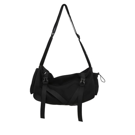 Qocolhg Multifunctional Crossbody Bag Waterproof Oxford Fabric Shoulder Bag Large Capacity Travel Bag with Adjustable Strap for Commute Outdoor Sports Hiking Camping Walking, Black