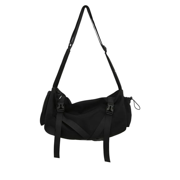 Qocolhg Multifunctional Crossbody Bag Waterproof Oxford Fabric Shoulder Bag Large Capacity Travel Bag with Adjustable Strap for Commute Outdoor Sports Hiking Camping Walking, Black