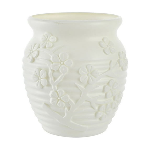 Qocolhg Orchid Pot with Holes Ceramic Plant Pots Indoor Outdoor Flower Pots for Repotting with Drainage and Saucer 4 Inch Breathable Slotted Orchids Planter (White)