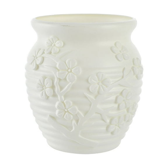 Qocolhg Orchid Pot with Holes Ceramic Plant Pots Indoor Outdoor Flower Pots for Repotting with Drainage and Saucer 4 Inch Breathable Slotted Orchids Planter (White)