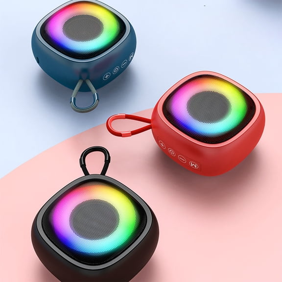 Qocolhg Portable Bluetooth Speaker, Wireless Speakers with RGB Light, Up to 4H Playtime, Powerful Basses High Sounds Quality Compact For Home Outdoor Car Use Mini Audio Player, Blue