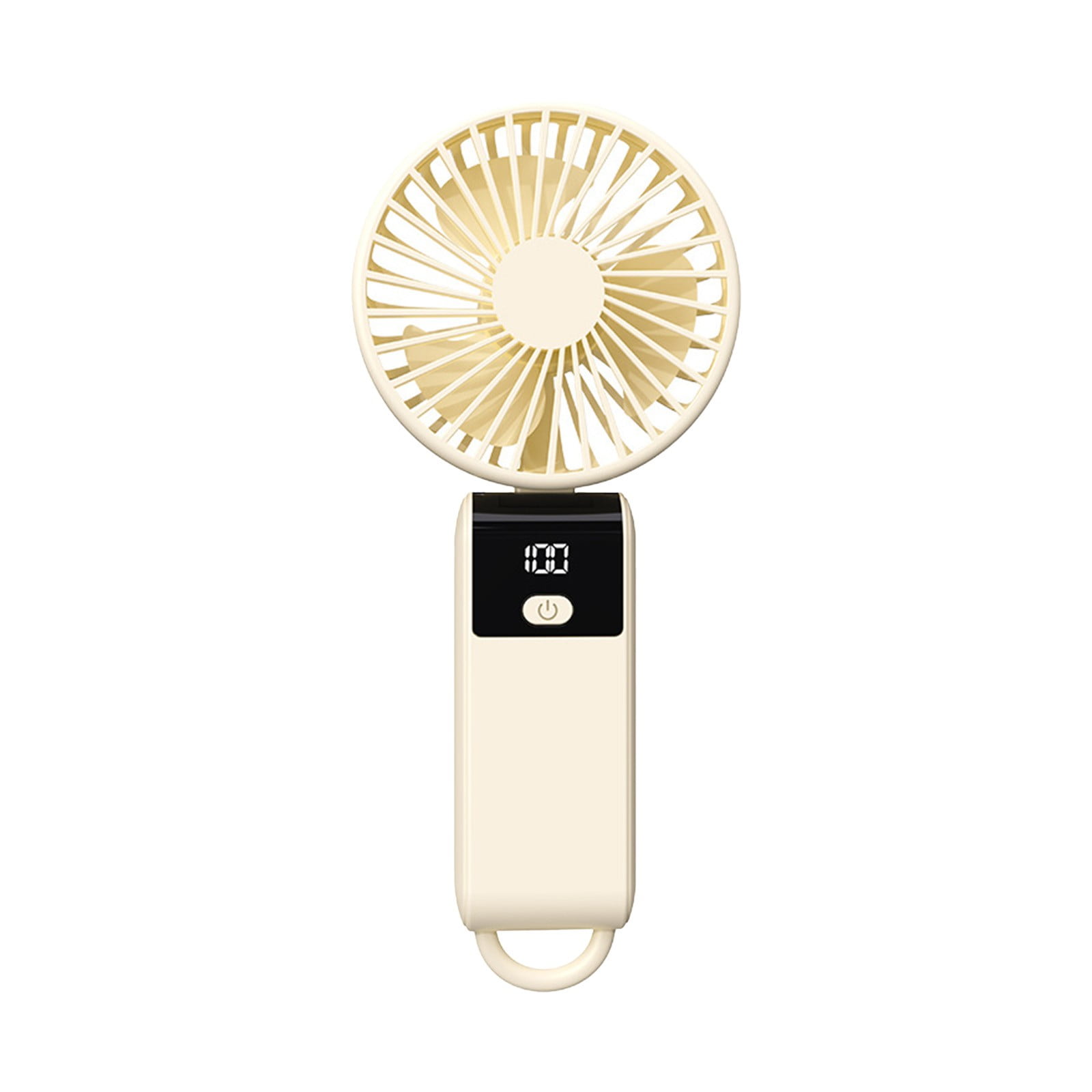 Qocolhg Portable Handheld Fan Rechargeable, High Speeds Strong Wind Mini USB Personal Fan Ventilator with Large Capacity Battery, Foldable Small Fan for Women Girls Kids Travel, Beige, Clearance