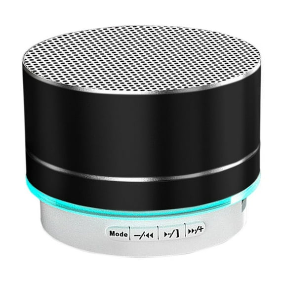 Qocolhg Portable Wireless Bluetooth Speaker with Colorful Breathing Night Lights, 3W Mini Small Metal Speakers Bluetooth 5.0 for Home Outdoor, Gifts for Women Girls, Black