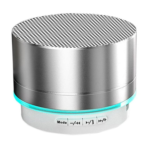 Qocolhg Portable Wireless Bluetooth Speaker with Colorful Breathing Night Lights, 3W Mini Small Metal Speakers Bluetooth 5.0 for Home Outdoor, Gifts for Women Girls, Silver