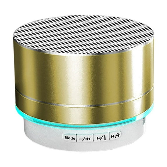 Qocolhg Portable Wireless Bluetooth Speaker with Colorful Breathing Night Lights, 3W Mini Small Metal Speakers Bluetooth 5.0 for Home Outdoor, Gifts for Women Girls, Gold