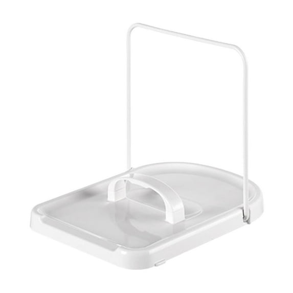 Qocolhg Pot Lid Holder, Lid and Spoon Rest Holder for Kitchen Counter, Foldable Pan Lid Organizer Stand with Nonslip Pads, Multifunctional Utensils Pan Pot Cover Lid Rack Shelf For Stove Top, White
