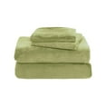 thumbnail image 1 of Qocolhg Queen Size 3 Piece Plush Sheet Set - Comfy Breathable Velvet Sheets - Hotel Luxury Bed Sheets - Deep Pockets, Non Pilling Fuzzy Velvet Flannel Fleece Pocket Sheet Set, Light Green, 1 of 7