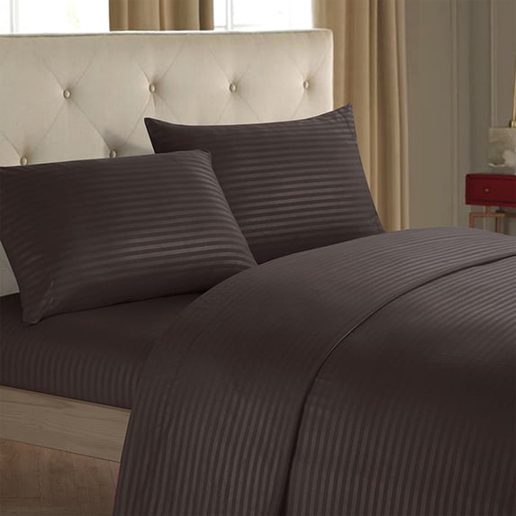 Qocolhg Queen Size 4 Piece Bed Sheet Set - Comfy Breathable & Cooling Bed Sheets Set, Includes 1 Fitted Sheet, 1 Flat Sheet and 2 Pillowcases, Deep Pockets, Soft and Wrinkle Free, Coffee