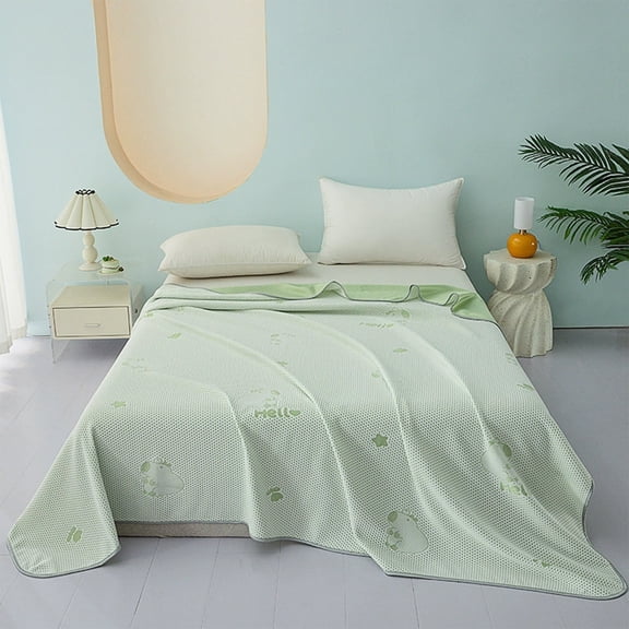 Qocolhg Quilt for Queen Bed Washable - Cooling Blankets for Hot Sleepers, Skin-friendly Plain Printed Washed Cotton Summer Quilt, Oversized Bedding Soft Coverlet Quilts Queen Size, Clearance, Green