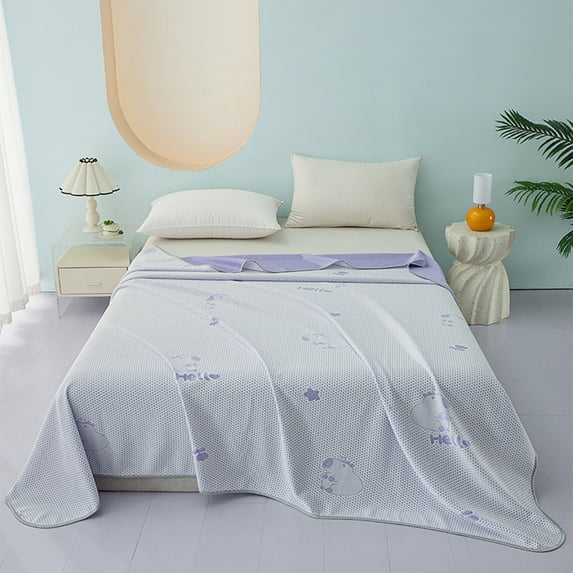 Qocolhg Quilt for Queen Bed Washable - Cooling Blankets for Hot Sleepers, Skin-friendly Plain Printed Washed Cotton Summer Quilt, Oversized Bedding Soft Coverlet Quilts Queen Size, Clearance, Purple