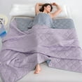 thumbnail image 1 of Qocolhg Quilt Queen Size - Summer Conditioning Quilt, Aloe Washed Cotton Summer Quilt, Oversized Bedding Soft Coverlet Quilts Size, Cooling Blanket for Hot Sleepers, Summer Clearance, Purple, 1 of 8