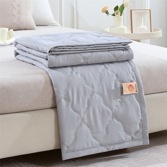 Qocolhg Quilt Small/Twin Size - Summer Conditioning Quilt, Aloe Washed Cotton Summer Quilt, Oversized Bedding Soft Coverlet Quilts Size, Breathable Blanket for Hot Sleepers, Summer Clearance, Gray