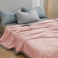 thumbnail image 1 of Qocolhg Quilt Twin Size - Small Summer Cooling Blankets, Skin-friendly Plain Printed Washed Cotton Summer Quilt, Oversized Bedding Soft Coverlet Quilts Twin Size, Summer Clearance, Pink, 1 of 8