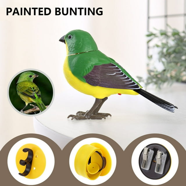 Qocolhg Robot Bird, Electric Singing and Chirping Bird Toy, Simulate The Chirping of Birds, Battery Operated Realistic Singing Chirping Birds for Home Decoration, Light & Voice Control