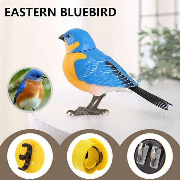 Qocolhg Robot Bird, Electric Singing and Chirping Bird Toy, Simulate The Chirping of Birds, Battery Operated Realistic Singing Chirping Birds for Home Decoration, Light & Voice Control