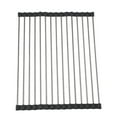 thumbnail image 1 of Qocolhg Roll Up Over The Sink Dish Drying Rack Kitchen Rolling Dish Drainer, Foldable Sink Rack Mat Stainless Steel Wire for Kitchen Sink Counter (14.56"x11.41"), 1 of 7