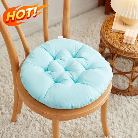 Qocolhg Round Chair Pad Seat Cushion Solid Color Soft Warm Chair Pads Comfy Velvet Cushion Pillow for Home Kitchen Dining Room Office Chair Reading, Green