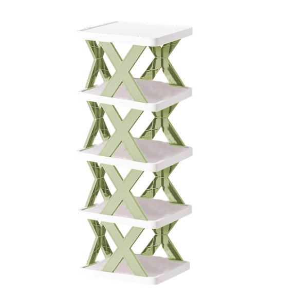 Qocolhg Shoe Rack for Entryway, 5 Tier Shoe Organizer, 5 Pairs Stackable Small Shoe Rack, Shoes Organizer for Closet, Entryway, Hallway, Garage, Front Door, Dorm Room Shoes Shelves, Green