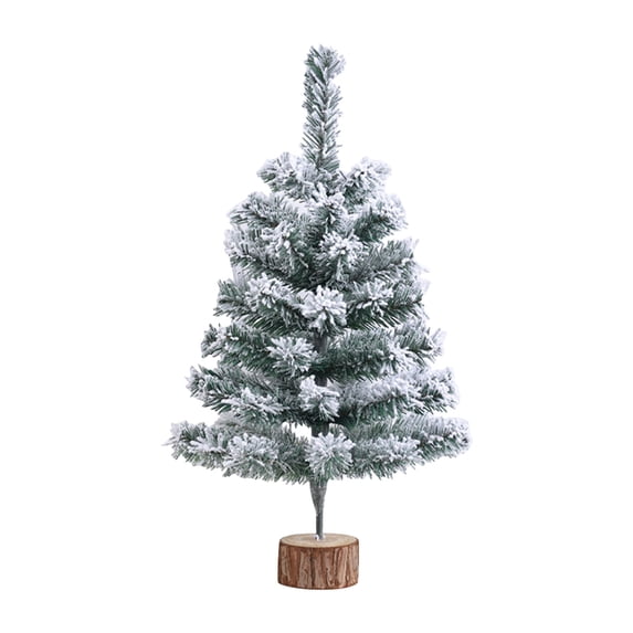 Qocolhg Small Artificial Christmas Tree Green Tabletop Christmas Tree with Plastic Stand Snow Flocked Mini Xmas Pine Tree for Indoor Outdoor Holiday Home Decoration, Christmas Decorations Clearance