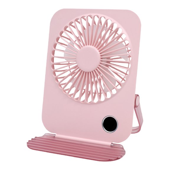 Qocolhg Small Desk Fan 7 inch, USB Rechargeable Portable Fan for Travel, Slim Quiet, Battery Operated, 5 Wind Speed, Personal Cooling Fan for Indoor Outdoor Home Office, Pink, Clearance