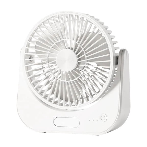 Qocolhg Small Desk Fan Battery Operated, Portable USB Rechargeable Fan, 3 Speeds Strong Wind, Quiet Personal Fan, Adjustable Table Fan for Desktop, Home, Bedroom, Office, Travel, White, Clearance